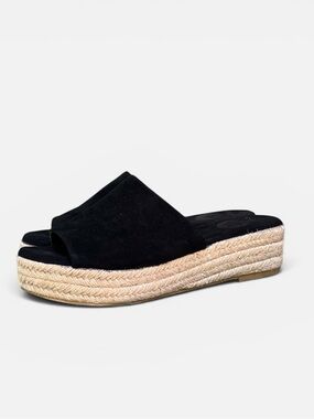 Nalho Espadrille Mule Yoga Mat Slide Sandal in Black Size 8